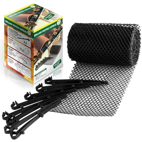 TERRE JARDIN Protector de canalones, Malla plástica Negra 600 x 15 cm | Malla plástica negra de 6 m, ancho 15 cm, malla de 1 x 1 cm que evita que las hojas obstruyan los canalones