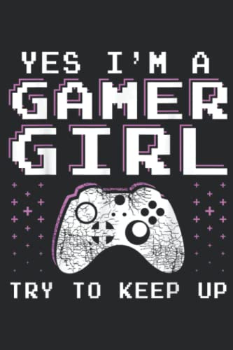 Gamer Girl Stuff Gifts for Teens Funny Video Gaming Gift: Lined Blank Black Paper Notebook To Do Schedule, 6x9, 110 Pages