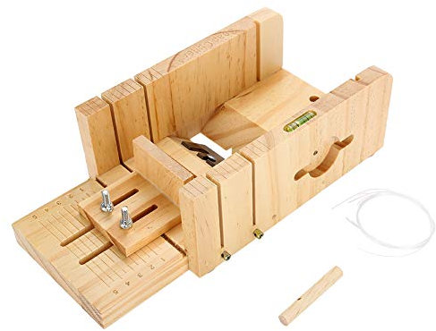 Praktischer Seifenschneider aus Bambus, Seifenform, Laib, Multifunktions-Holzseifenherstellungswerkzeug, Edelstahl, Beveler, Hobel, Drahtschneider, Seifenveredelung