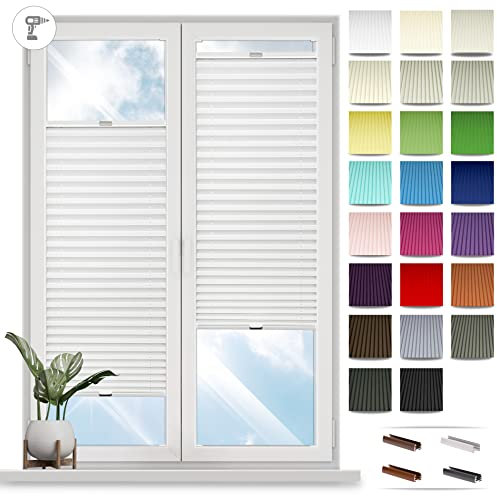 Rollos für Fenster mit Bohren Plissee nach Maß Fenster Rollos für Innen Plisseerollos Jalousie Faltrollo Sonnenschutz