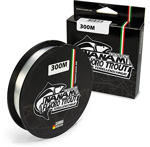 Troutlook Nanami Fluoro Trout Forellenschnur – 300m – Kristallklar – Monofile Hochleistungsschnur – Made in Europe – Hohe Tragkraft & Knotenfestigkeit – 0,18mm bis 0,25mm