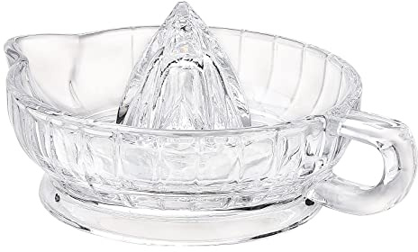 MISNODE Manual Lemon Juicer Lemon Squeezer,Citrus Juicer Hand Squeezer with Handle and Pour Spout Glass Orange Juice Extractor (#1)