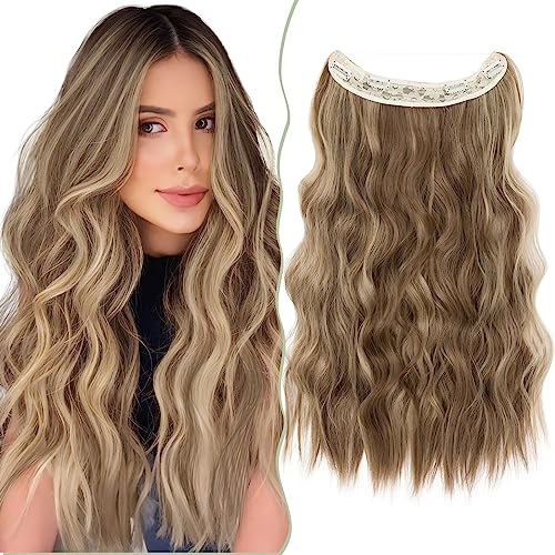 SEGO Secrets Hair Extensions Lange Haarteile mit Unsichtbarem Draht Haarverlängerung Gewellt wie Echthaar 60 cm