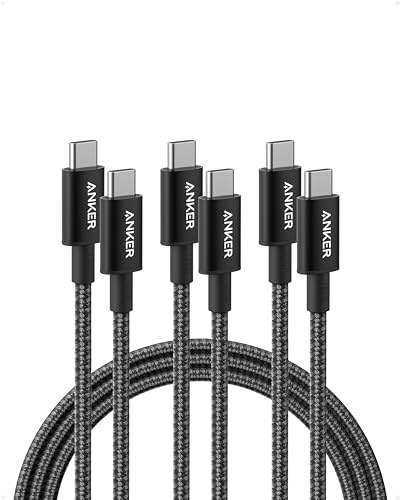 Anker USB C to USB C Cable, Type-C Charging Cord Fast Charge(6FT*3,100W), for iPhone 17/17 pro, MacBook and More(USB 2.0,Black)