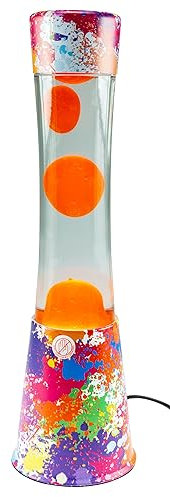 ChiliTec Lavalampe Dekoleuchte Tischleuchte mit Schalter 230V inkl. Leuchtmittel 40cm Bunt Orange