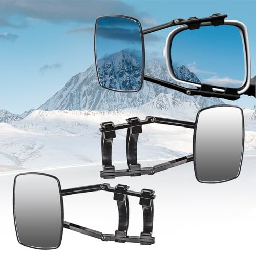 kyaoayo Wohnwagenspiegel, Universal Zusatzspiegel Auto, Auto Abschleppspiegel, Wohnmobilspiegel, Verstellbarer Toter-Winkel-Spiegel für Wohnmobile und alle gängigen Fahrzeugtypen(2 Stück)