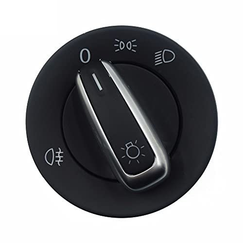 ZIxmix Car Headlight Switch Chrome Headling Nebelscheinwerferschalter/Passend for Volkswagen/Passend for VW Golf 5 6 J Headlight Switch