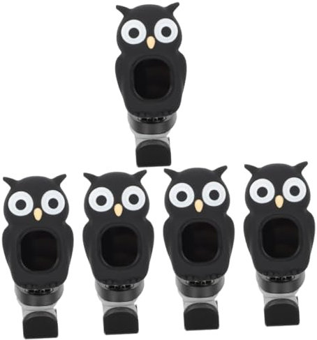 Toyvian 5stücke Cartoon Katze Eule Stimmgerät Für Gitarre Ukulele Violine Und Bass Präzises Tragbares Clip Tuning-tool Für Musiker Praktisches Zubehör Für Instrumente
