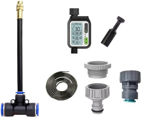 Junterone Temporizador De Riego Accesorios De De Jardín, Conjunto de Programas Temporizador De Riego, Sensor De Lluvia Inteligente Para Al Aire Libre