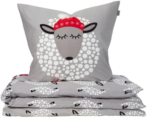 Schiesser Bettwäscheset Sippa - Feinbiber - 2-teilig - 135 x 200 cm - Grau