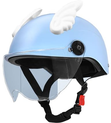 Aperto Caschi da Moto Portatile Jet Casco Scodella ECE Omologato retrò Motociclo Aperto Faccia Casco Donna Uomo Scooter Casco per Moto, Adult Cruiser Chopper Mezzo Casco