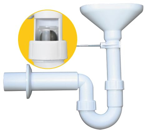 Trichter-Siphon 1 1/2 Abgang DN 50 mit Kugelverschluss gegen Geruch