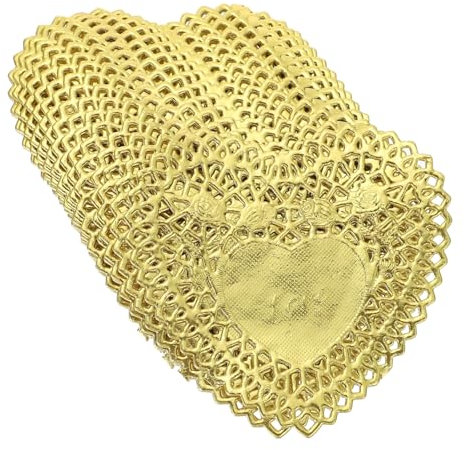 Alipis Mini Centrini A Forma Di Cuore Per San 100 Fogli Centrini Di Carta Sicuri Pratici Adatti Per Torte Dessert E Snack.