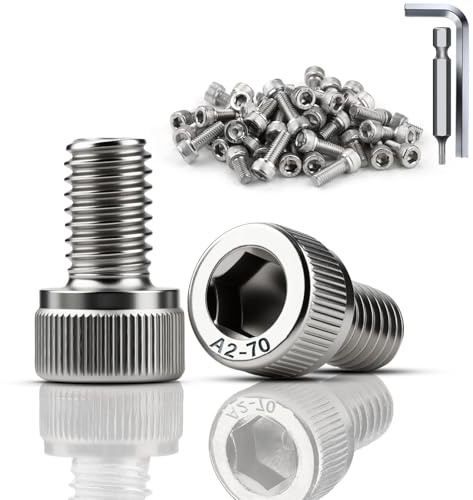 TXXATX 120 Stück Zylinderkopfschrauben M4x6 mm Schrauben Edelstahl A2 V2A DIN 912 Sechskantschrauben Zylinderschrauben mit Innensechskant Vollgewinde Inbusschrauben für Mechanische Möbelreparatur