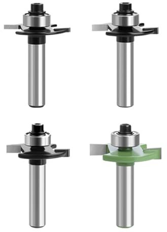 Fresa per fresa superiore, fresa a disco per fresa superiore, fusto 8 mm, 4 pezzi, 2 mm, 3 mm, 4 mm, 5 mm, con cuscinetti a sfera, utensili per la lavorazione del legno, fresa a filo per il taglio del
