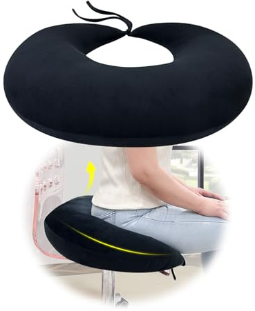 AOSSA BBL Pillow After Surgery for Sleeping, Brazilian Butt Lift Post Surgery for Sitting Driving, Booty Lumbar Seat Cushion, Hip Support for Chair Bed Donut Pillow, BBL Recovery Supplies (Black)