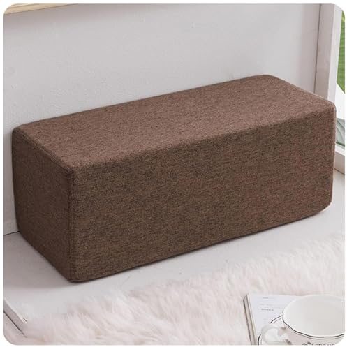 QOEUIUJ Baumwoll- und Leinen Sofa Armlehnen Kissen - Entfernbare Bezüge - Rechteckiges Kissen als Bettlückenfüller, Kopfstütze for Sofa, Couch, Auto, Wohnzimmer(Braun,60x20x20cm)