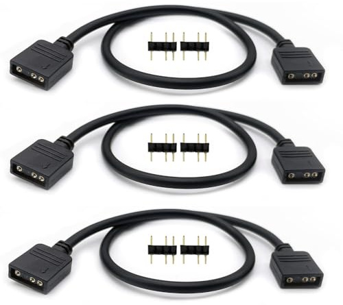 Gebildet ARGB 50cm Kabel 5V 3 Pin Adressierbares RGB Splitter Verlängerungskabel ARGB LED Sync Kabel für Erweitern PC Computer ARGB Fans oder LED Serie