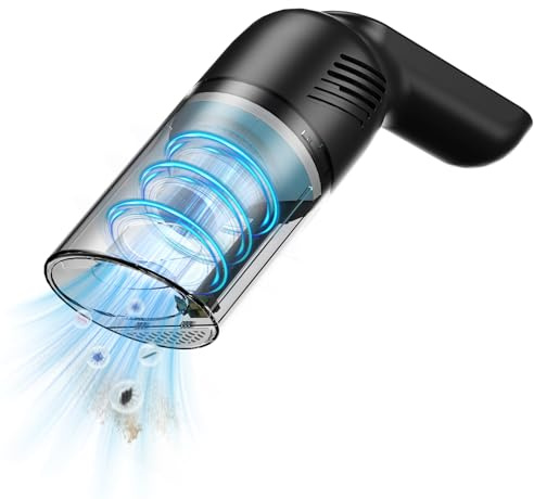 Synvion Handheld Vacuum Cordless, Powerful Suction Car Vacuum Cleaner with LED Light, Mini Portable Hoover for Car & Home, Rechargeable 120W Motor, Lightweight Compact Design with Washable Filter