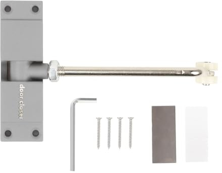 BestYiJo Türschließer mit Schrauben, Einstellbar Automatischer Türschließer für Innentür, Zimmertür, Zimmertür, Gartentor (Grau)