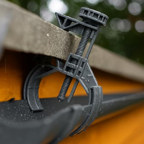 Grey Mini Gutter Guttering Shed Bracket Clamp Adjustable - No Tools Required