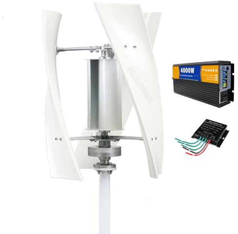 HUIZHITENGDA Vertikale Haus-Windturbine Komplettset 4000W 48V 24V 12V mit MPPT-Controller Tragbarer Neue Energie Windturbinen-Generator für den Wohnbereich (220V),12v