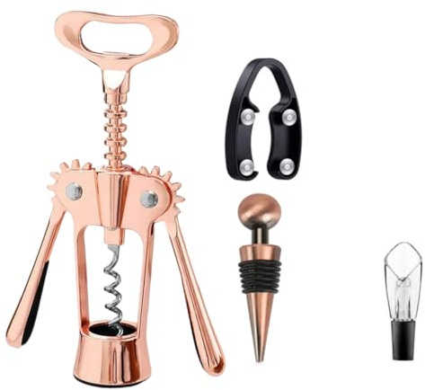 CYDZSRA Metal Champagne Wine Bottle Opener Stopper Corkscrew Small Professional Cork Saver Slicer Gadget Tools Party Adult , Type 4