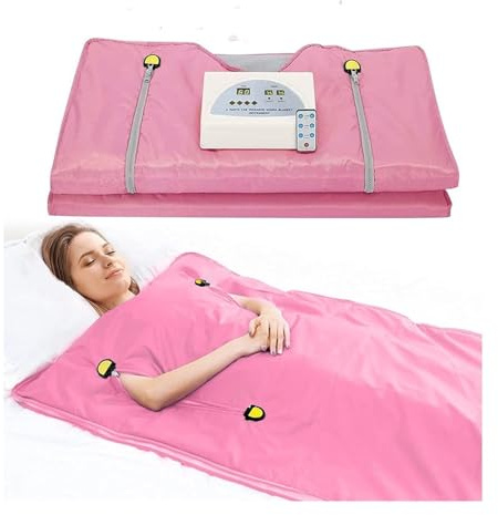 MEIVIYA Manta de Sauna calefactora for Adelgazar Corporal, Manta de Sauna ponderada Digital Profesional de 2 Zonas for Mujeres, pérdida de Peso(Pink)