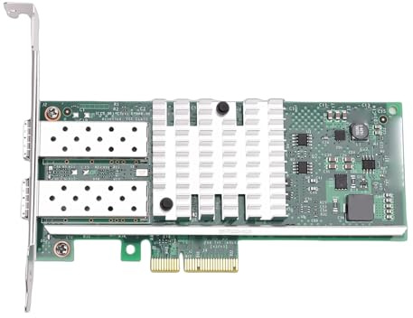 GOWENIC Carte Réseau Fibre Optique Double SFP+ PCIe 10 Gbit/s, Adaptateur Ethernet à Puce 82599ES avec 2 Modules Fibre Multimode, pour Wins VMware Server