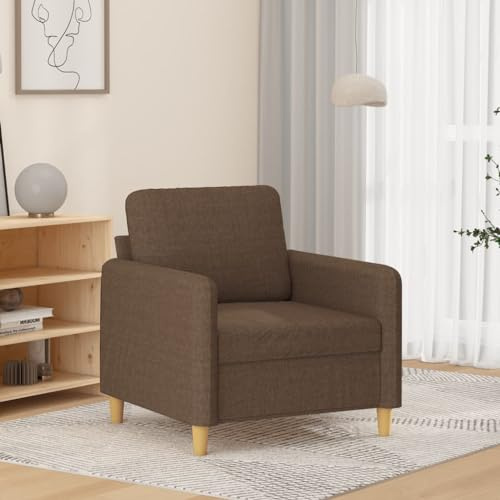 Fangmaliuyun Sessel Braun 78x77x80 cm Stoff Klein Platzsparend Modernes Design Robustes Metallgestell Bequemes Lesesofa für Living Room Bedroom Büro