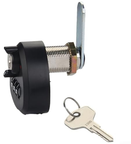 Feeshoppher Mechanisches Zahlenschloss aus Zinklegierung, 3-stellig, mit Schlüssel für Briefkasten, Schrank, Schublade, Tür, Cam, 20 mm/25 mm, sicheres Passwort-Schließsystem, schwarz (25 mm schwarz)