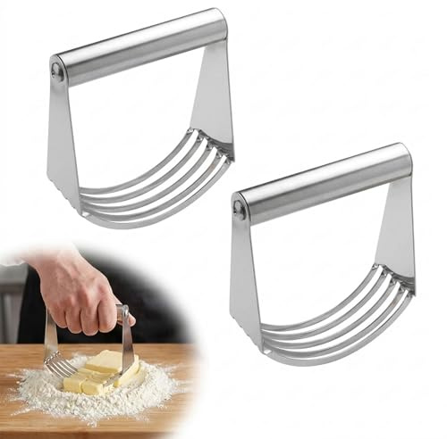 Pastry Cutter, Stainless Steel Dough Blender, Essential Baking Tool for Scones and Pastry, Set of Two Pastry Cutters with Storage Bags