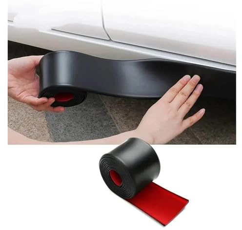 Winglet Diffusor Seitenschweller Universeller Autotür-/Seitenschwellerschutz Aus Gummi Kratzfest Seitenschweller Kantenschutz Antikollisions-Stoßstangenschutz(Schwarz,5CMX4meters)