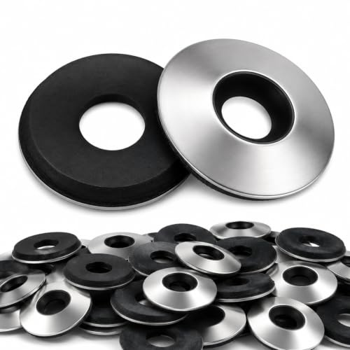 50 Piezas Arandelas de Sellado EPDM M8 x 19 mm, Arandelas Metálicas de Acero Inoxidable con Junta de Goma, Arandelas de Goma Impermeables para Tornillos, Bricolaje y Reparación