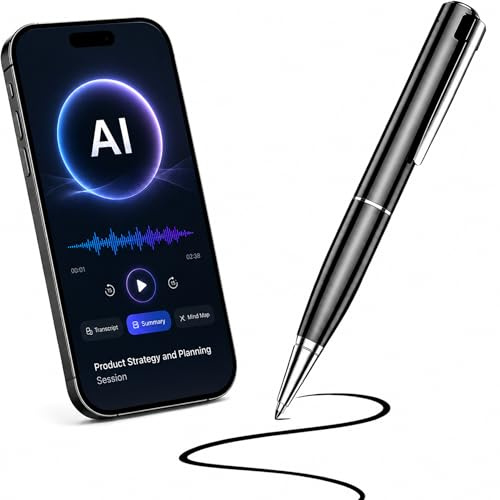 SKARA Dictaphone IA avec Transcription, Enregistreur Vocal 150 Langues avec Résumé IA & Cartes Mentales, Mini Enregistreur Audio pour Réunions, Cours et Interviews