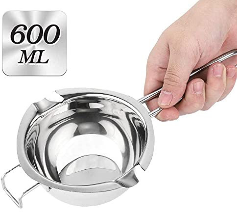 Wax Melting Pot - 600ML Double Boiler, Stainless Steel Chocolate Melting Pot for Melting Chocolate, Butter, Candy, Candle, Soap, Wax