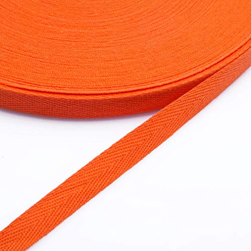 Egurs Twill-Band 45m/Roll 20mm Baumwollband köperband Schrägband Orange