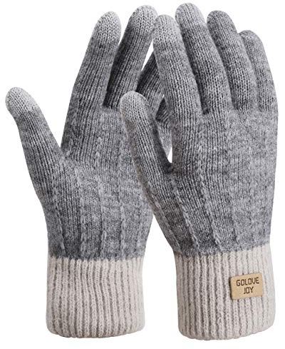 TAGVO Women Gloves Winter Touch Screen Knitted Warm Gloves，Elastic Warm Fleece Anti-slip Working Running Glove for women, Winter Gloves for Skiing Cycling Hiking Driving Outdoor Sports-One Size