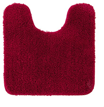 Miulee Absorberande WC-/toalettmatta, halkfri u-formad badmatta med hög absorptionsförmåga, mattor, supermjuk mysig och lurvig mikrofibermatta för badrum, röd, 45 x 45 cm
