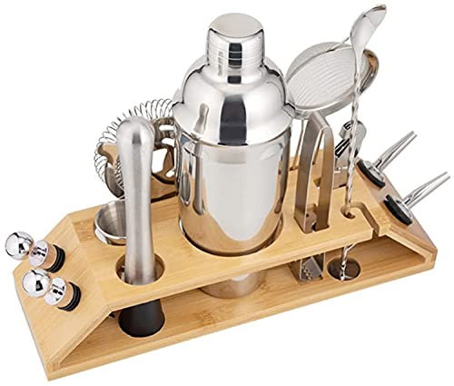 zaizai 13pcs Barista Cocktail Shaker Set Martini Drink Shaker 550ml Cucchiaio di Miscelazione Jigger Wine Cocktail Muddler Strumenti Professionali per Bar