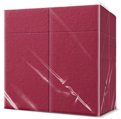 PAW - Airlaid Pocket Serviettes (39 x 40 cm) I 50 pièces I Unicolore I Semblable à du tissu I Élégante décoration de table I HoReCa I Occasions comme mariages, les fêtes I Color: Bordeaux