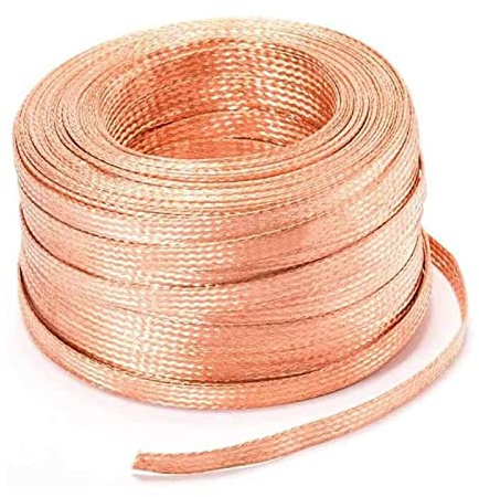 Kupfer geflochtenes Band, mehr als 99% reines Kupfer, verwendet für Computer-Stromkabel/Audio- und Videokabel, Stärke 1mm, Länge 10m, Breite (8mm)