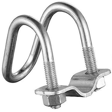 TEN-HIGH 2 Sätze M8 U-Bolzen,Rohrschelle aus verzinktem Stahl,Kreuzrohrschnalle,Doppelte U-Form,U-Schraube 50 * 50 * 8mm,spezielle Rohrschnalle für Aquakultur zur Befestigung