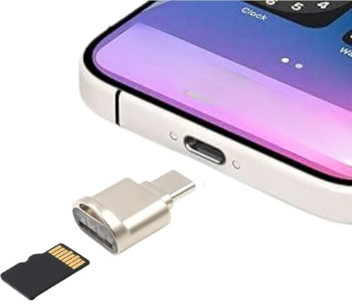 Micro SD Card Reader Adapter USB C 3.0 for Sam-sung, Type C USB-C to Micro SD TF Card Reader Adapter, Usb C to SD Cards Reader, USB OTG Card Readers for Laptops, i-phone & More (Gold)