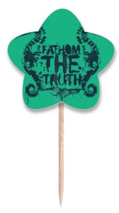 Palillos de dientes con diseño de hipocampo verde, diseño de vida marina, palillos de dientes, etiqueta de estrella, palillos para cupcakes