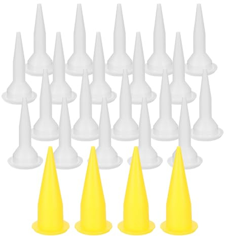 sourcing map 24 Pcs Caulking Nozzles Durable Plastic Reusable Caulk Nozzle Tips Applicator Set for Nozzle Tip Tool Sausage Caulking Gun