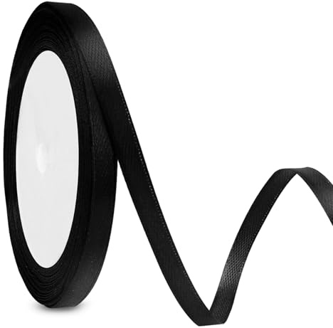 Geschenkband Schwarz Verpackungsbänder 6mm 23m Geschenkband Schwarz Geschenkbänd Weihnachten Schleifenband Weihnachten Schleifenband Seidenband Schwarzes Band Dekorative Schleifen Bänder
