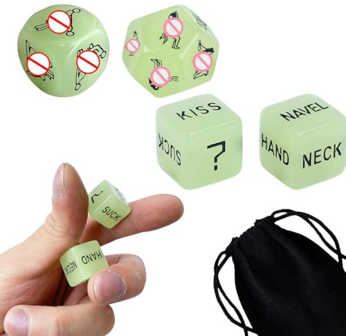 SIRLOMU 4 Set Jeu de Dés Érotique pour Couples, Dés de Positions Corporelles avec Différentes Positions Sexuelles et Parties du Corps Imprimées, Adapté pour Partenaires Masculins et Féminins