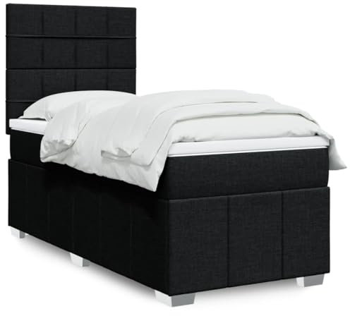 qohoio Boxspringbett mit Matratze Betten Mit Matratze Schlafzimmer Bett Boxspringbett Mit Matratze Schwarz 80x200 cm Stoff - 3291497