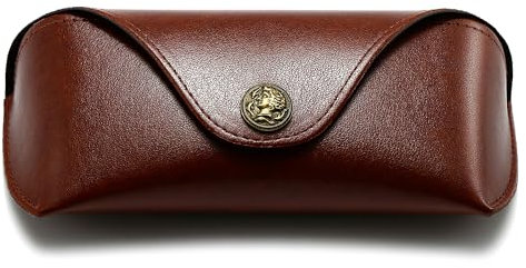 SUNGAIT Sonnenbrille Schutzhülle Tragbare Brillentasche PU Leder Hard Shell Sonnenbrille Halter(braun) SGTCASE-ZSEU